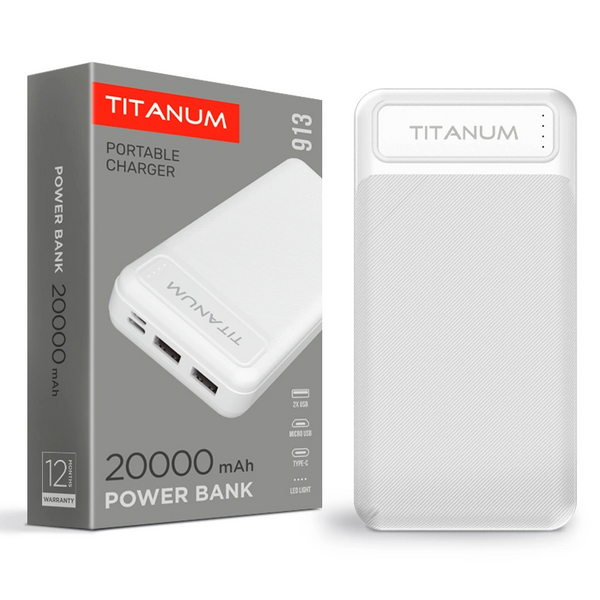 TITANUM 913 White 20000mAh Повербанк 31486 фото