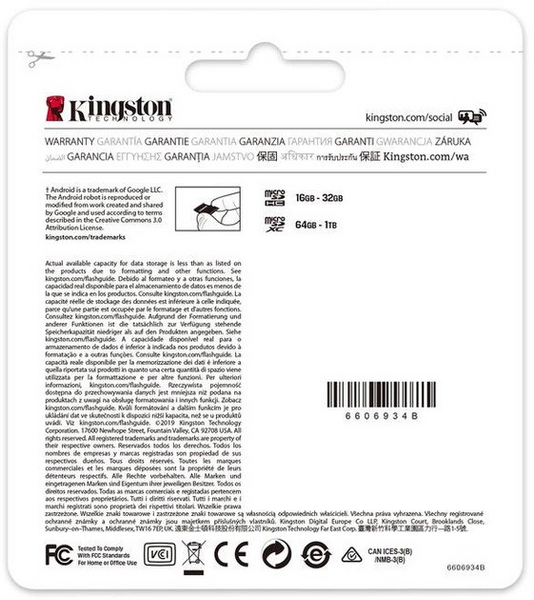 Карта пам'яті для домофону microSDXC Kingston Canvas Select Plus 256 GB Class 10 А1 UHS-1 SD256C10Kd фото