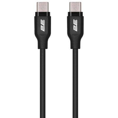 Кабель заряджання/синхронізації 1м 60Вт чорний 2E Type-C Glow USB-C > USB-C 33100 фото