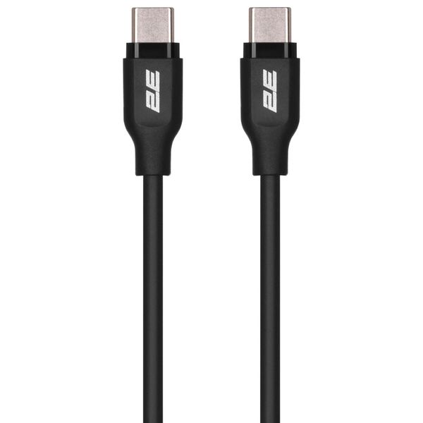 Кабель заряджання/синхронізації 1м 60Вт чорний 2E Type-C Glow USB-C > USB-C 33100 фото