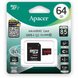 Карта пам'яті для домофону microSDXC Apacer 64 GB class 10 UHS-1 SD64C10Ad фото 1