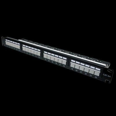 L&W ELECTRONICAL LW-PP74 Патч-панель 19" 24xRJ-45 UTP, кат. 6a, із заднім організатором з пластиковими шторками, LW 26537 фото