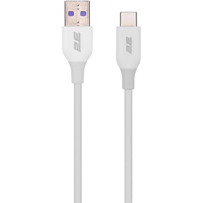 Кабель зарядки/синхронизации 1м белый 2E Type-C, Glow USB-A > USB-C 33098 фото