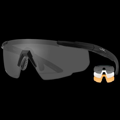 Wiley X SABER ADVANCED Сірі/Прозорі/Помаранчеві лінзи Захисні балістичні окуляри 27736 фото