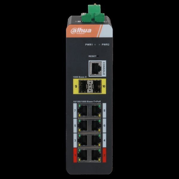 DH-PFS4210-8GT-DP 10-портовий гігабітний промисловий комутатор з 8-портовим PoE 28237 фото