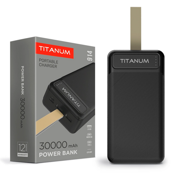 TITANUM 914 Black 30000mAh Повербанк 31487 фото