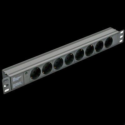 Блок 19" на 8 роз. нім. станд.,10А, з індикат., без шнура, 1U 30132 фото