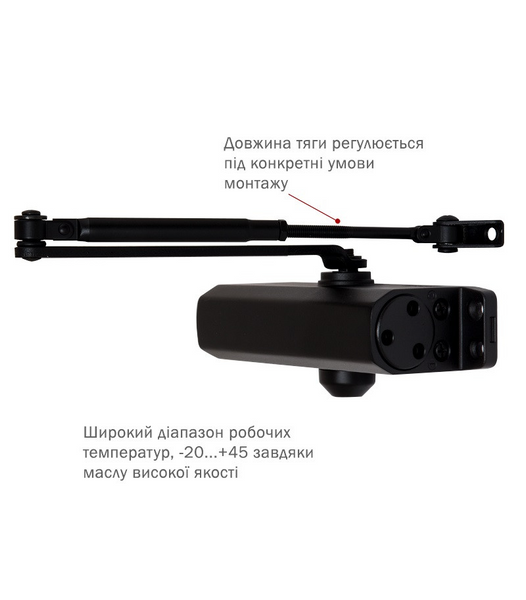 Дотягувач дверей RYOBI 9903 black 65 кг RY9903b фото