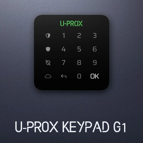 U-Prox&nbsp;Keypad&nbsp;G1&nbsp;Black Бездротова сенсорна клавіатура для однієї групи 29663 фото