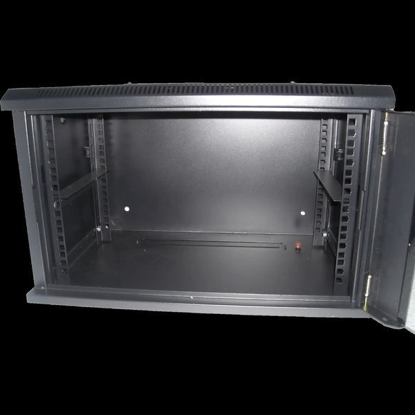 Hypernet WMNC66-12U-FLAT-AC-BLACK Шафа комутаційна настінна 12U 600x600 розбірна чорна 27953 фото