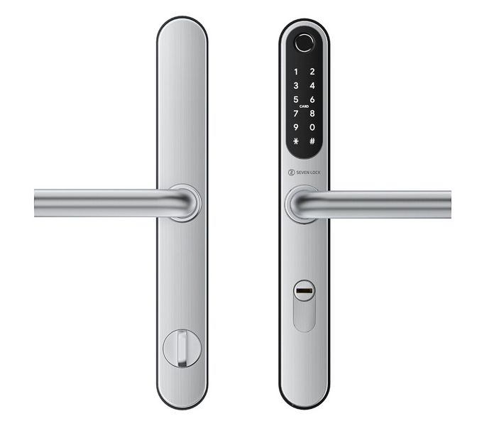 Умный дверной биометрический замок SEVEN LOCK SL-7761BF silver (без врезной части) 1566137803 фото