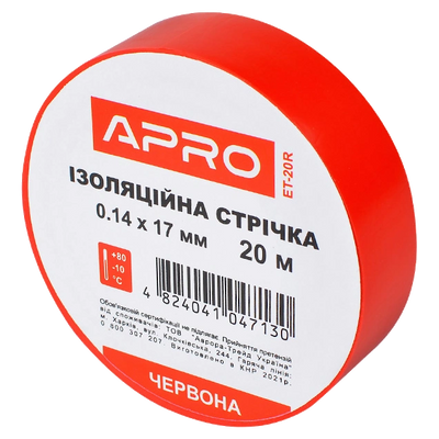 APRO 0.14х17&nbsp;мм&nbsp;20&nbsp;м Изоляционная лента красная 28077 фото