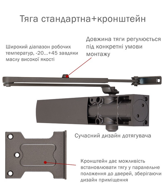 Дотягувач дверей RYOBI 1200 metallic bronze 80 кг RY1200br фото