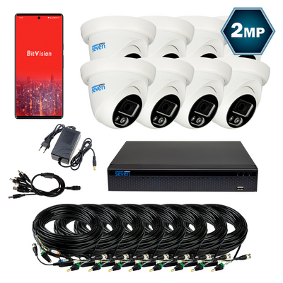 Комплект видеонаблюдения на 8 купольных 2 Мп аналоговых камер SEVEN KS-7618I-2MP KS7618I2MP фото