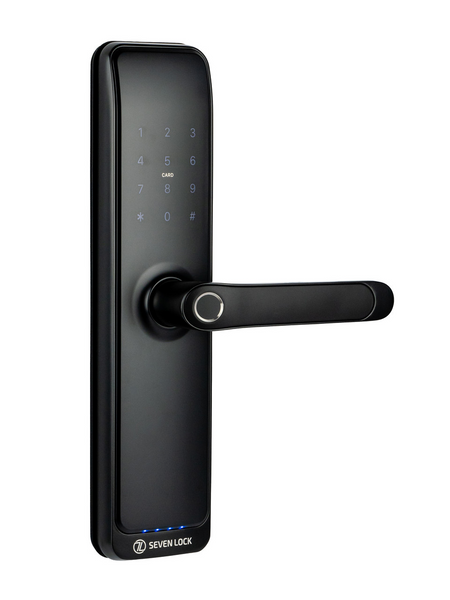 Розумний дверний біометричний замок SEVEN LOCK SL-7767BFW black (без врізної частини) 2126202209 фото