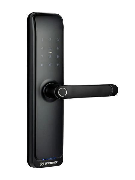 Розумний дверний біометричний замок SEVEN LOCK SL-7767BF black (без врізної частини) 2126303821 фото