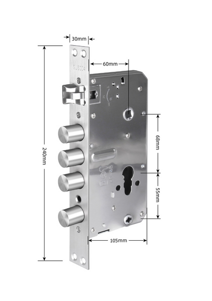 Розумний дверний біометричний замок SEVEN LOCK SL-7768BF silver (без врізної частини) 2126318961 фото