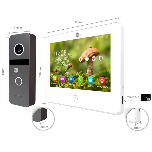 IP-комплект відеодомофона NeoLight NeoKIT IP Pro WF 7 30140 фото